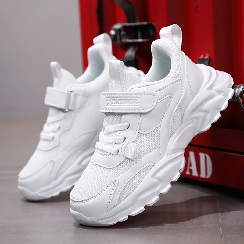 Leather Running Sneaker Anti Slip Soft Sole Walking Footwear