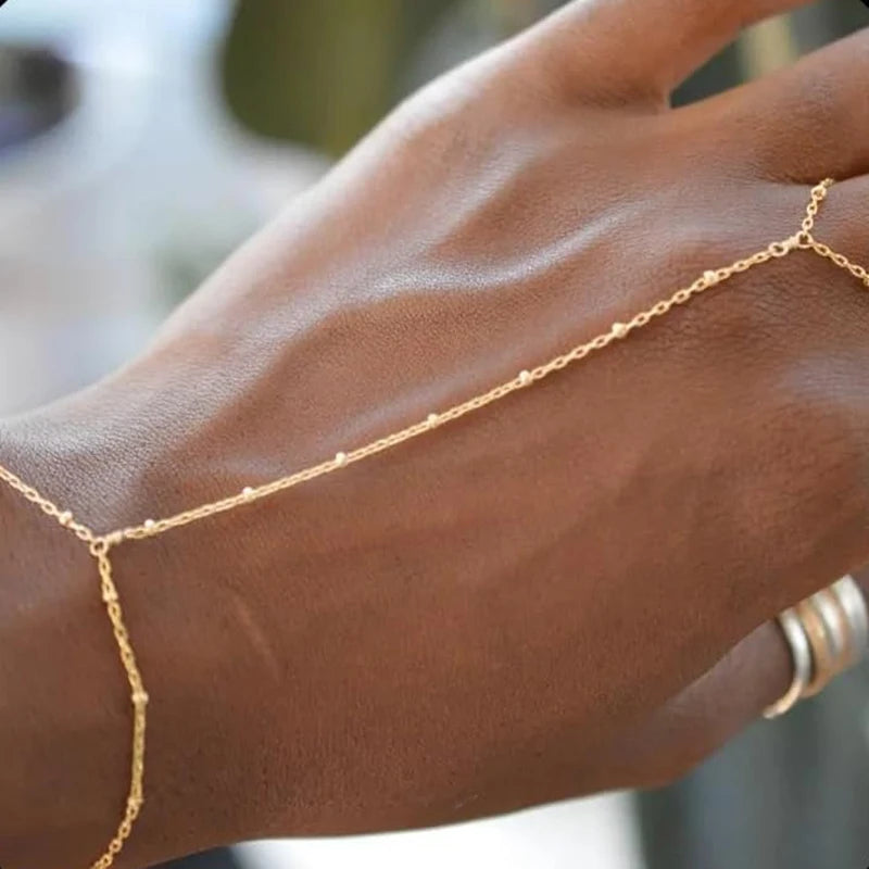 Dainty Hand Chain Bracelet Ring