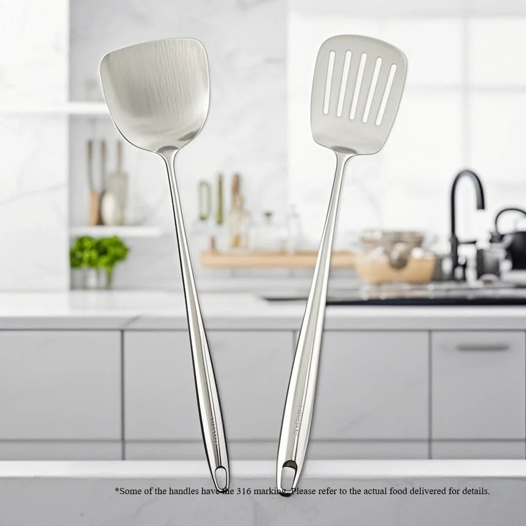 316 Stainless Steel Wok Spatula Metal kitchen utensils Slotted Turner Spoon Ladle Cooking Tools Utensil Set Kitchen Accessories