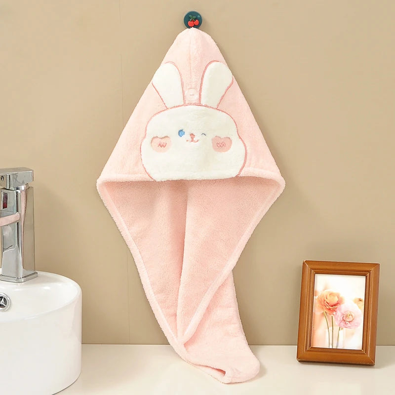 1 coral fleece dry hair cap, simple solid color dry towel, anti frizz and damp hair, back to school bathroom supplies