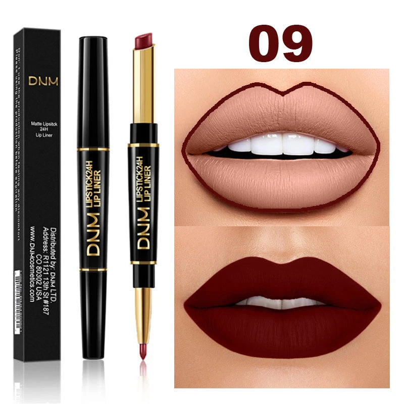 2 In 1 Matte Lipstick Double Head Lip Liner