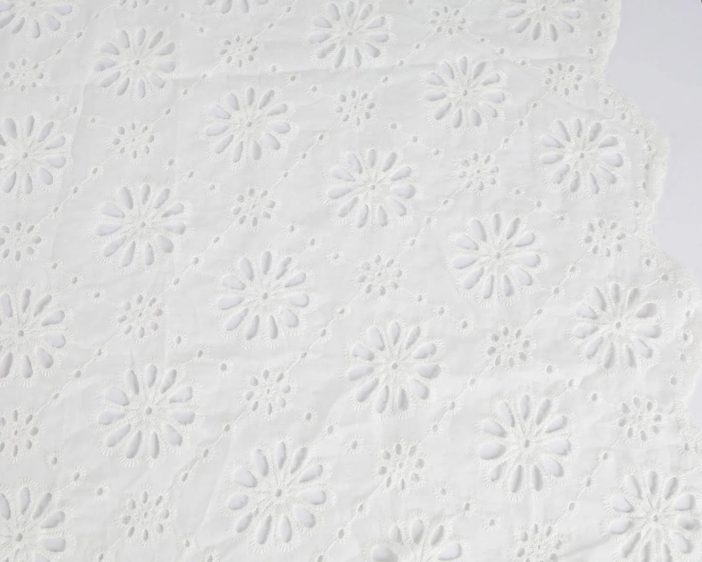 100% Cotton Hollow-out Embroidery Eyelet Lace Fabric - 50 inch wide sold by the yard