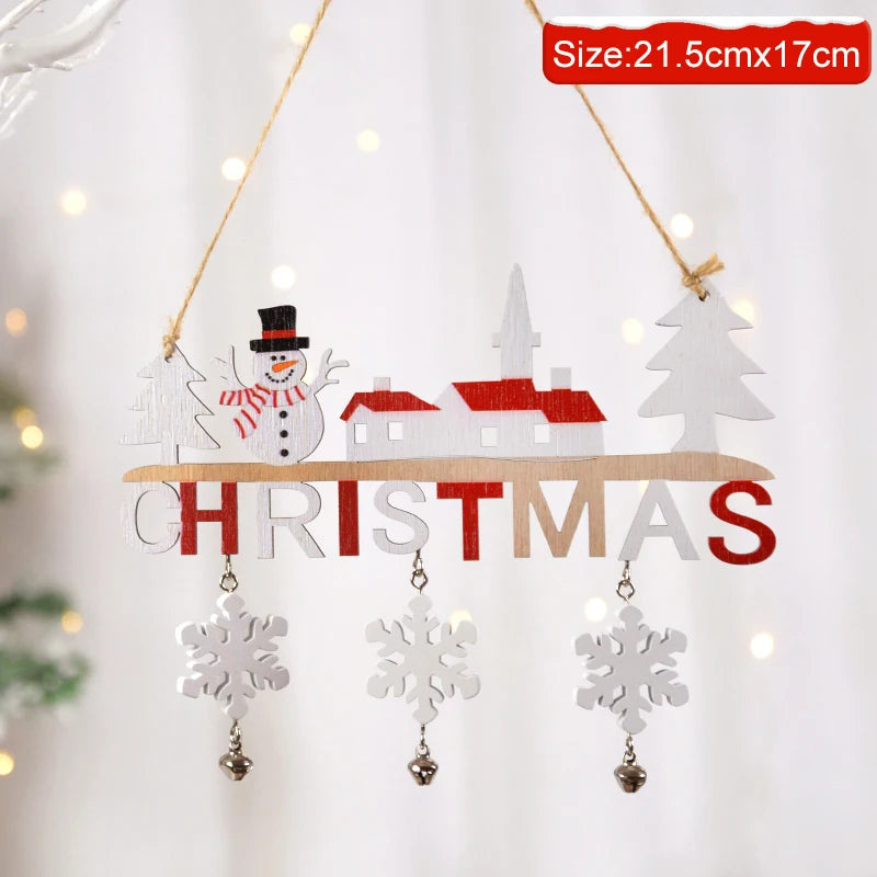 Gnome Santa Claus Wooden Hanging