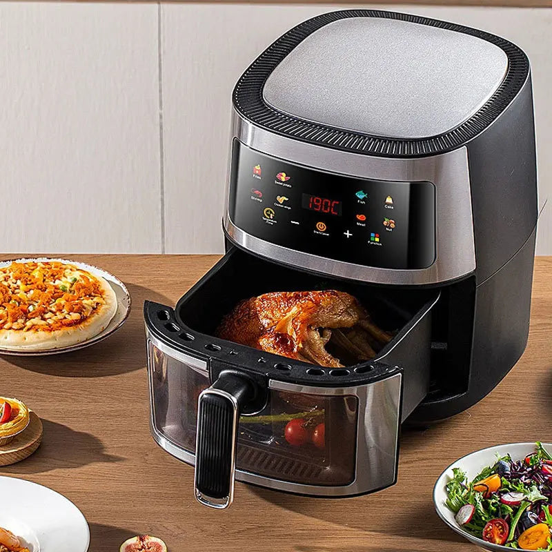 8L air fryer can be seen at home 110V-220V intelligent air fryer multi-function fried chicken leg fryer without oil smoke