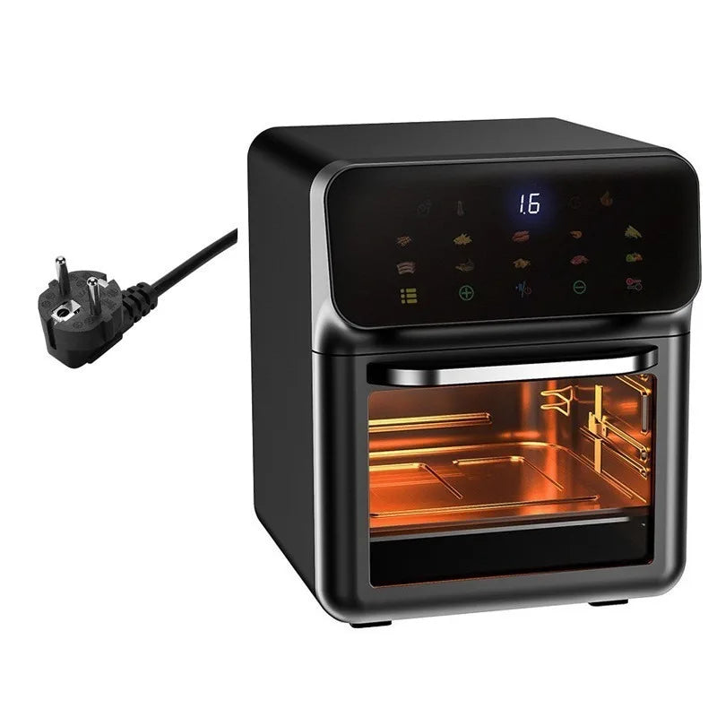 Household large capacity visual air fryer multifunctional healthy touch screen electric oven non-stick pan baking utensils