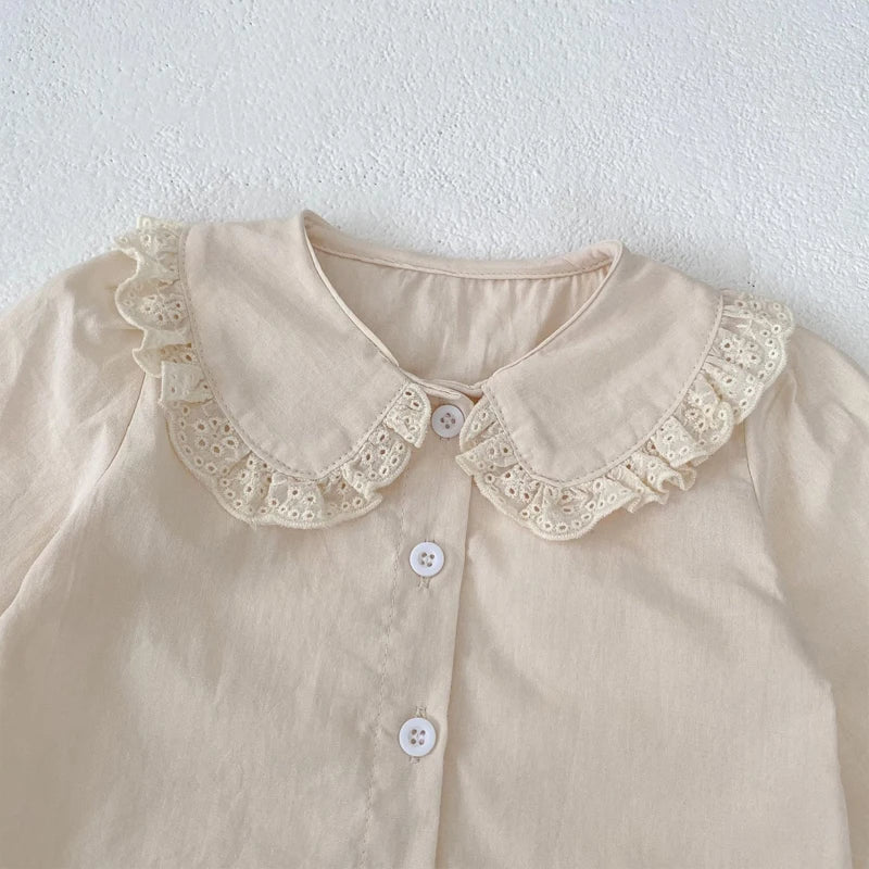 Black Ear Edge Doll Neck Top