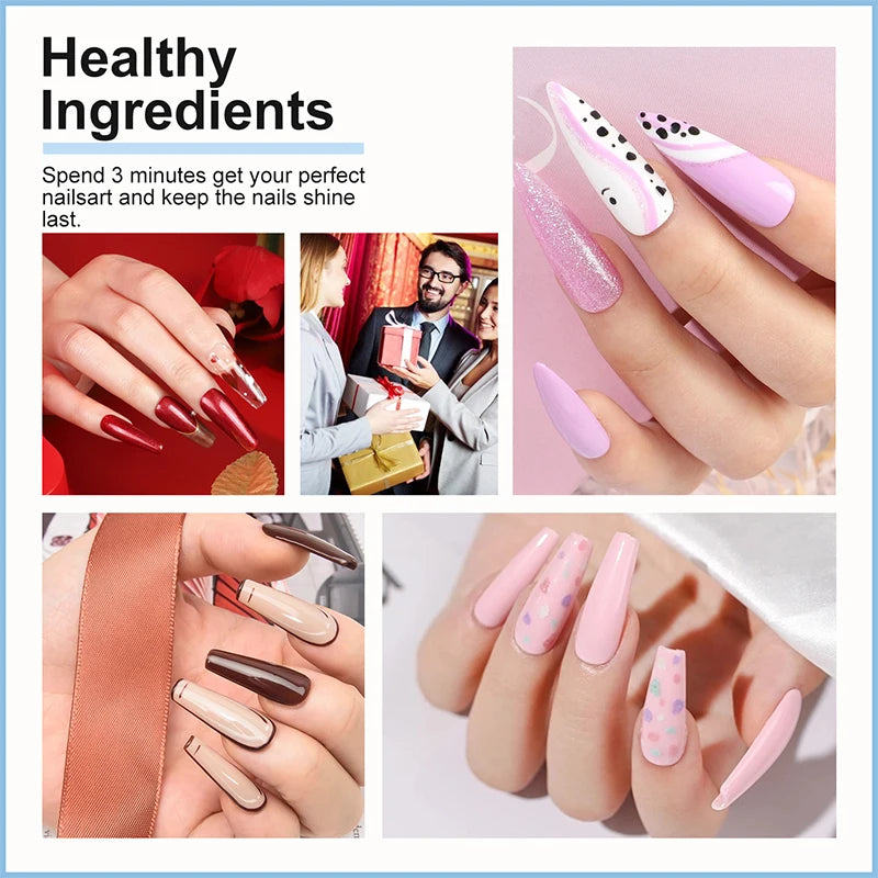 Nail Gel Polish Kit With LED Nail Lamp