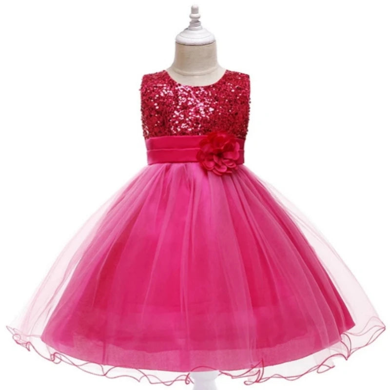 Flower Embroidered Bow Princess Dress