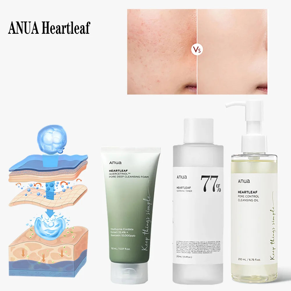 Skincare Heart Leaf Toner Pore Cleansing Oil