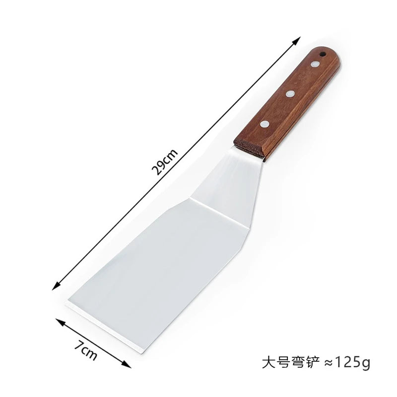 Stainless Steel Spatula and Grill Scraper Non Stick Durable Barbecue Cooking Tools Pizza Shovel Pancake Beef BBQ Utensils