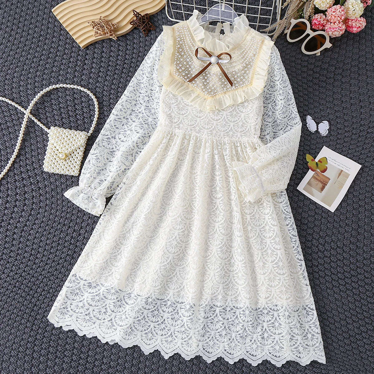 Flower Cute Lace Voile Floral Embroidery Dress