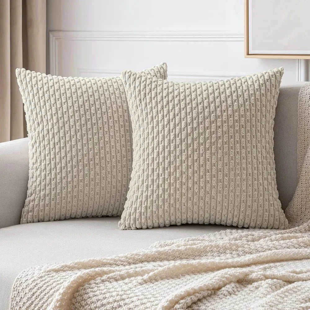 Soft Striped Fall Pillow