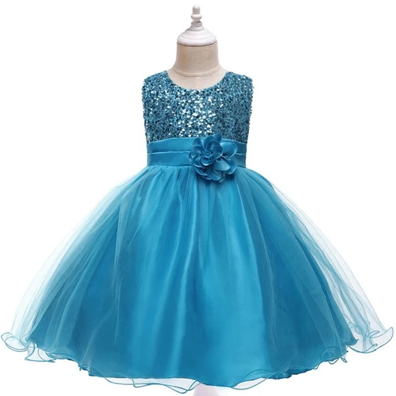 Flower Embroidered Bow Princess Dress