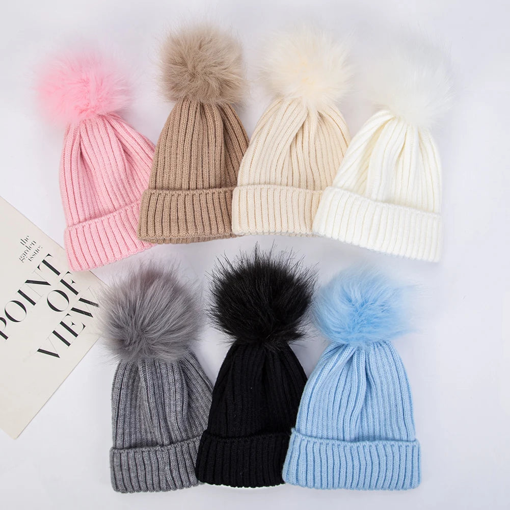 Big Pompom Cute Beanies Caps