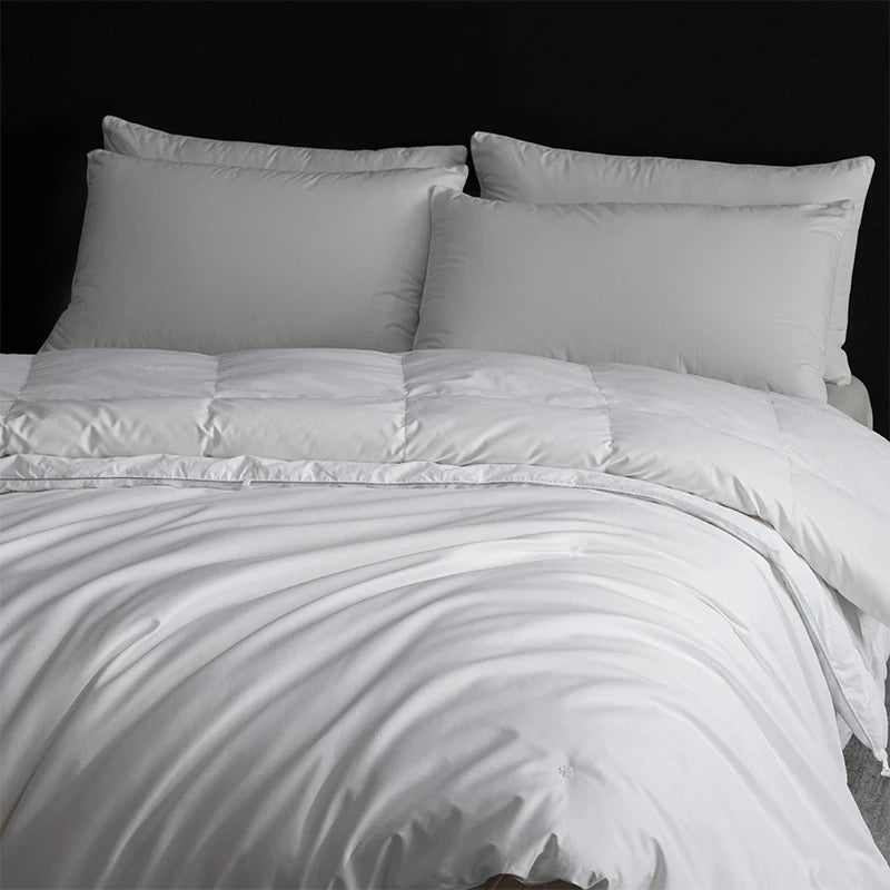 King Size Goose Down & Silk Duvet Set - Master Bedroom Luxury, 240x260cm, Zipper Connect