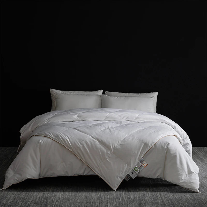 Spring Goose Down Comforter: Hypoallergenic 800FP, Tight-Woven Fabric, No Leakage, Full Size