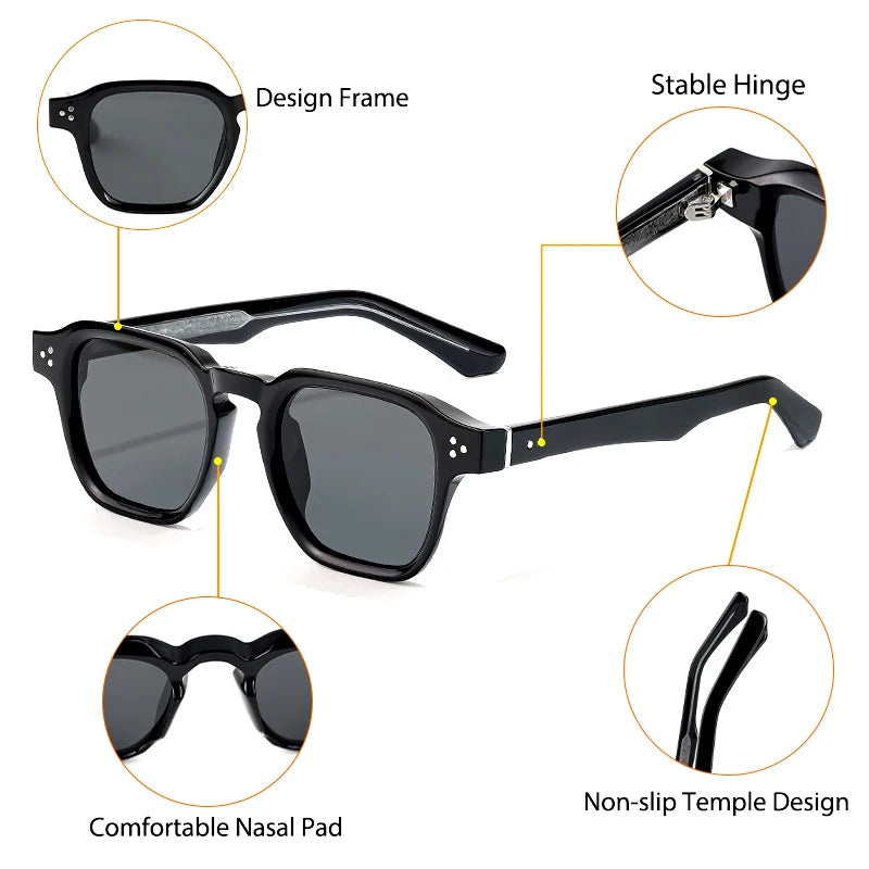 Classic Men Core Insert Temple Luxury Sunglasses