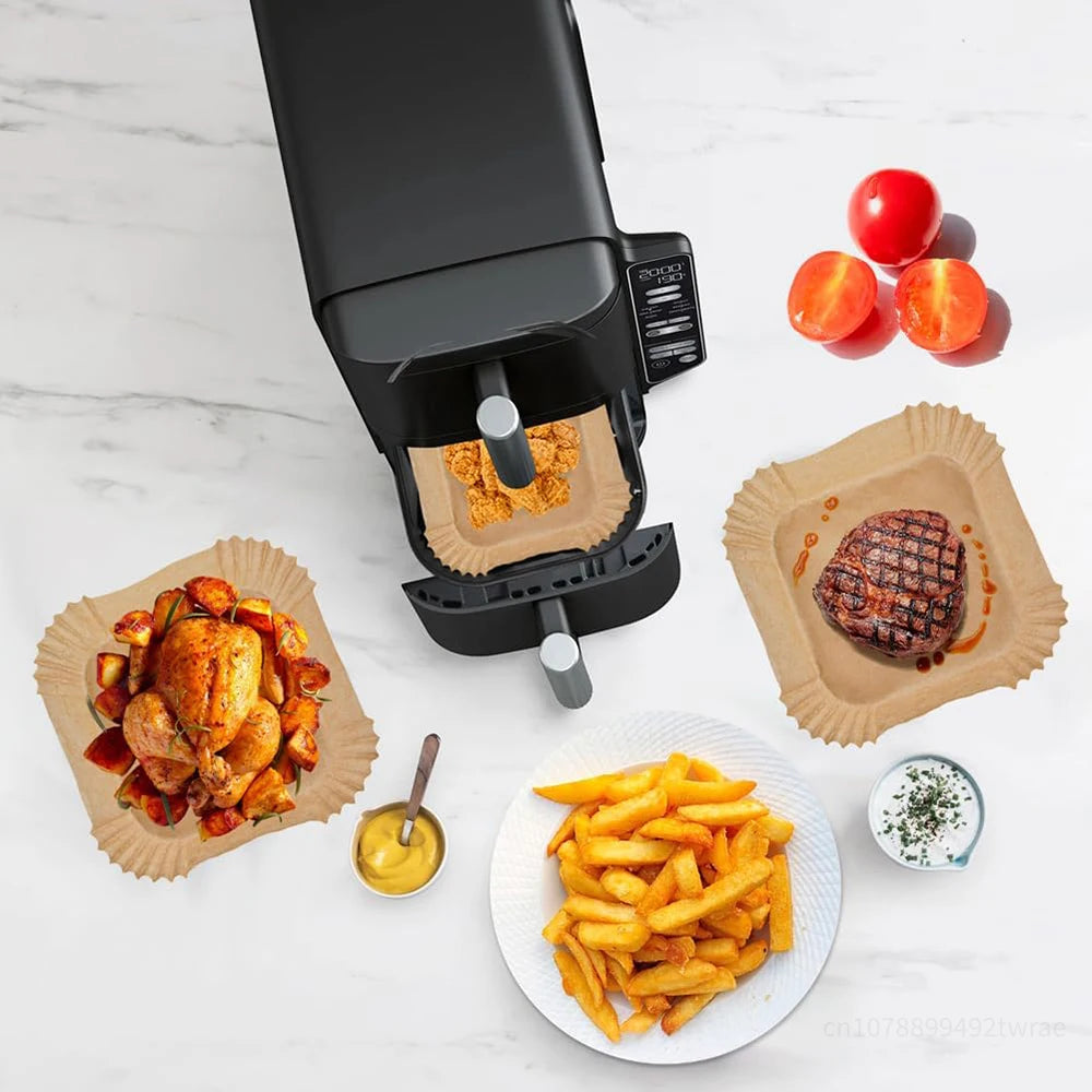 Air Fryer Baking Paper for Ninja Double Stack Air Fryer SL400,SL300EU, Air Fryer No Cleaning Baking Paper Airfryer Accessories