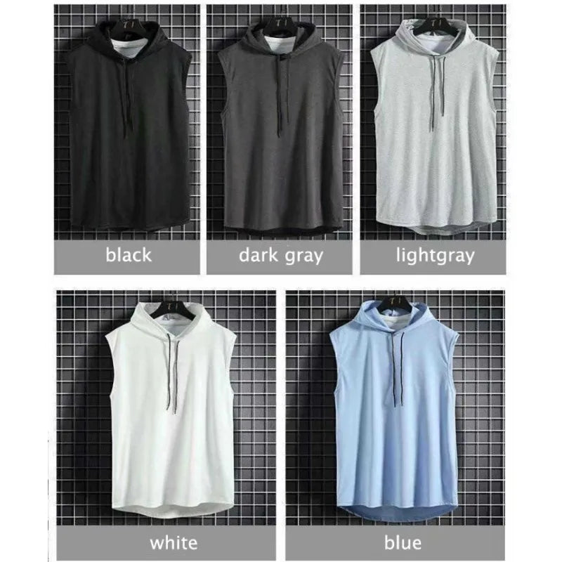 Tank Tops Vest Sleeveless Tees Hooded T Shirt