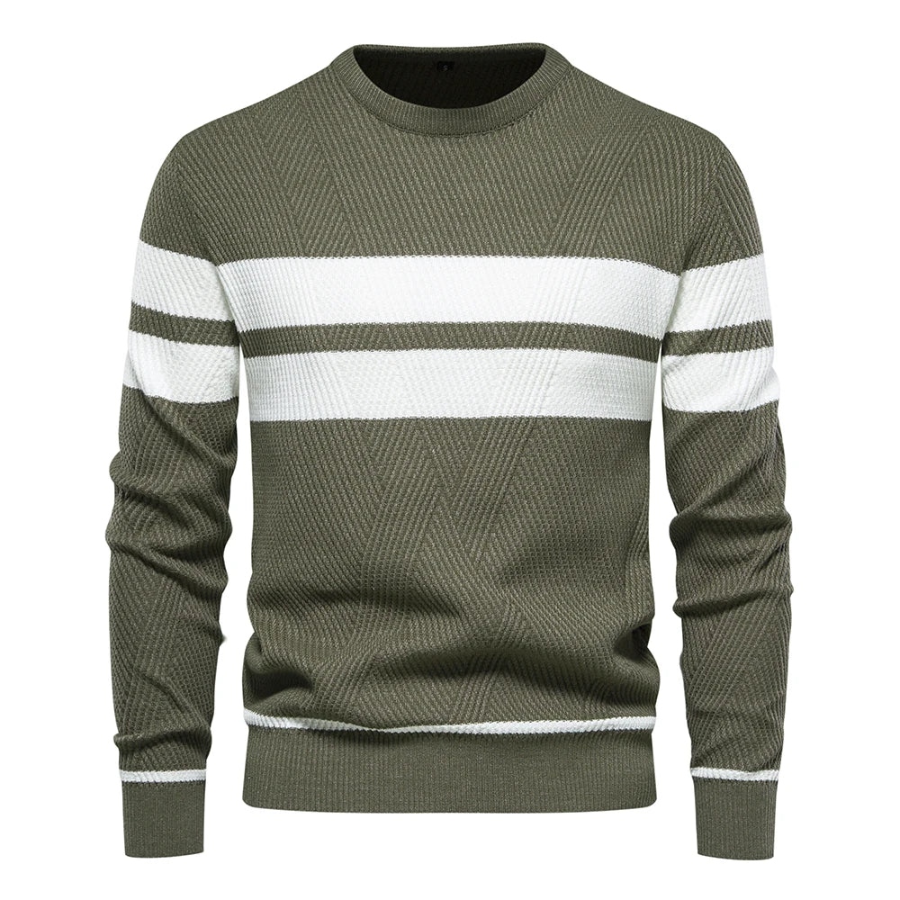 Men's Patchwork Warm Slim Sweater