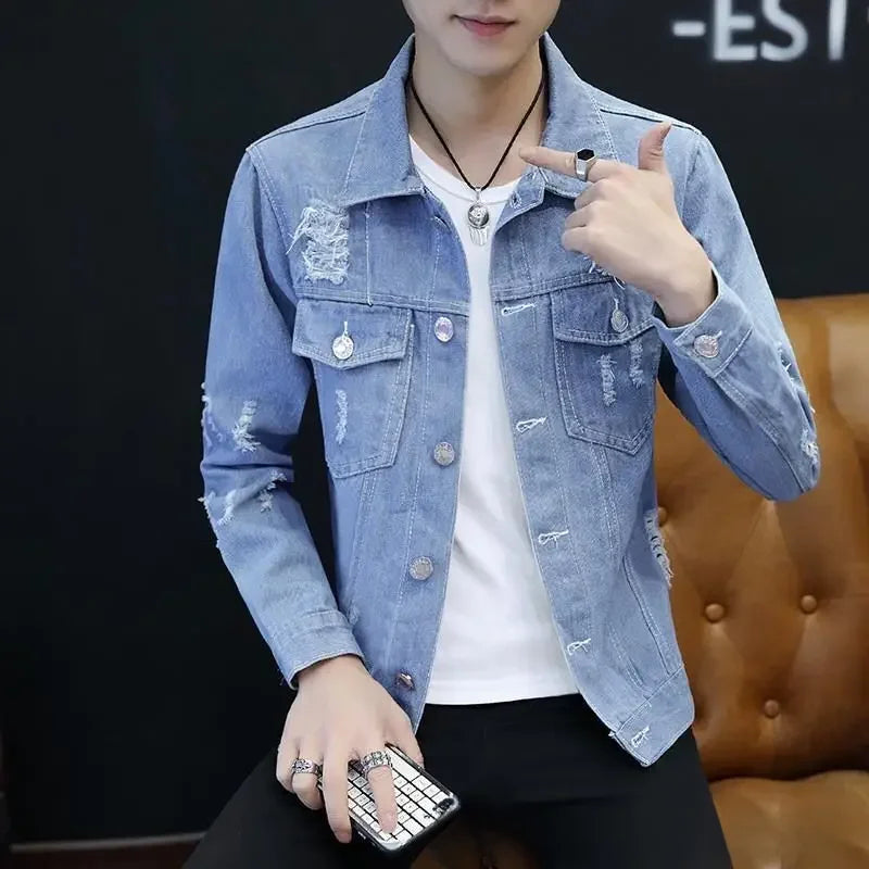 Men's Trendy Denim Korean Style Unique Top