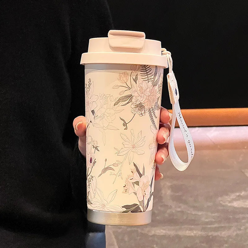 500ML Ceramic Thermo Cafe Coffee Mug Car Thermos Mug LeakProof Travel Thermo Cup for Tea Water Coffee Insulated Cup Drinkware