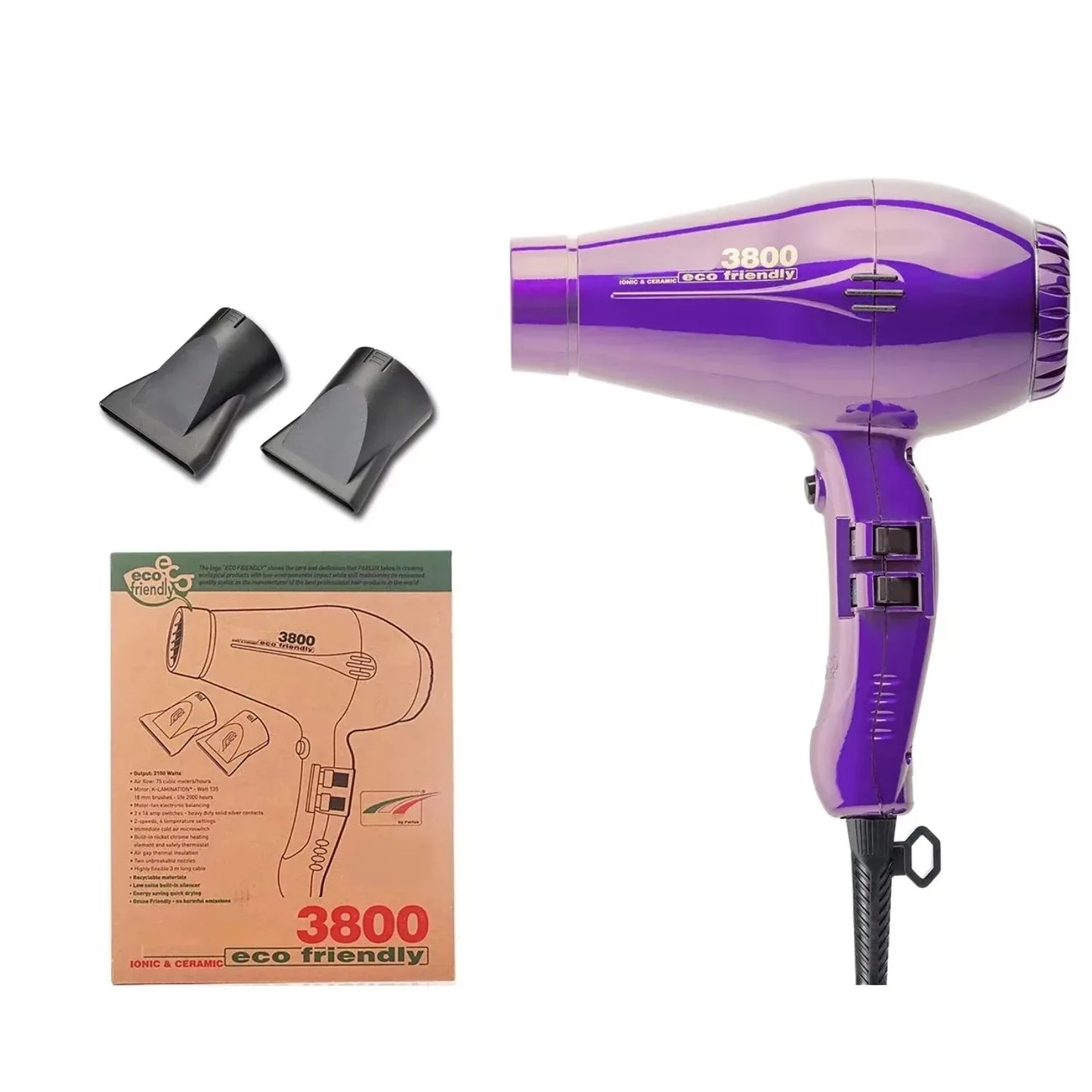 Professional 1600W Negative Ion Hair Dryer Home Appliance Ceramic Hot and Cold Wind Blow Dryer Powerful Wind 3800 Original