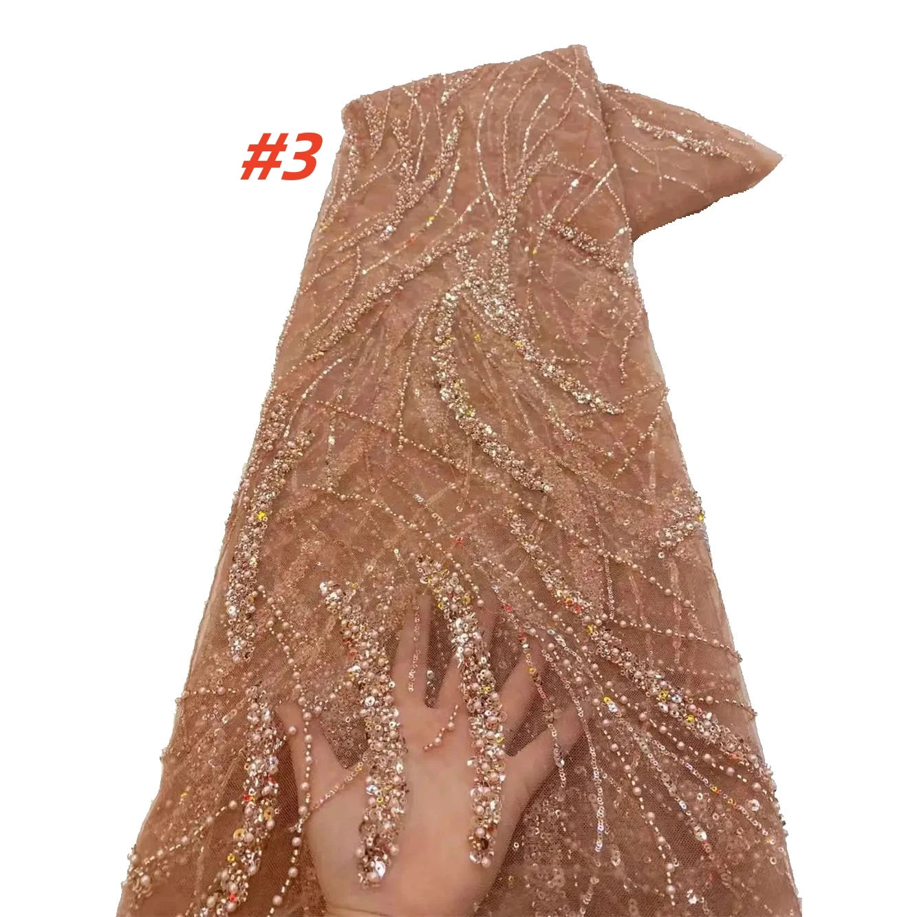 Luxury French Mesh Lace Beads Fabric 2025 High Quality African Nigerian Sequins Lace Lace For Women Wedding Party Dresses Sewing
