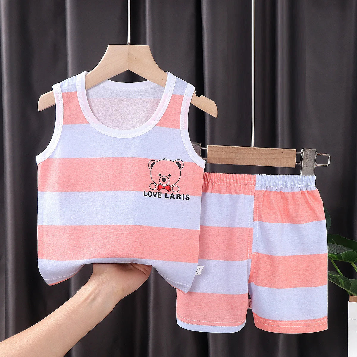 2 PCS Children Vest Suit T-Shirts