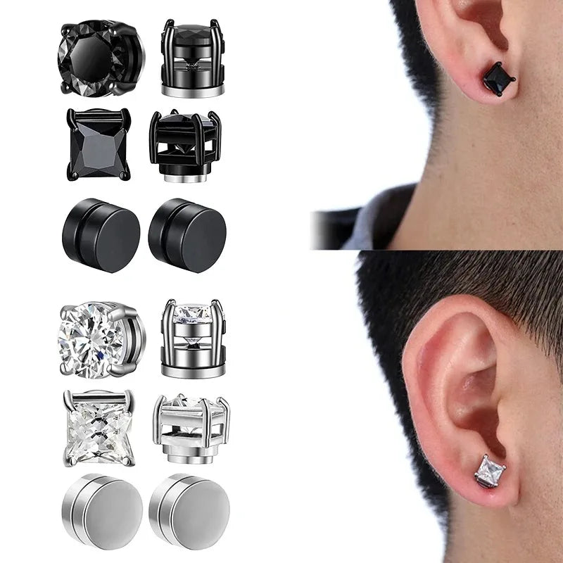 Unisex 6 Pc set Strong Magnetic Earrings