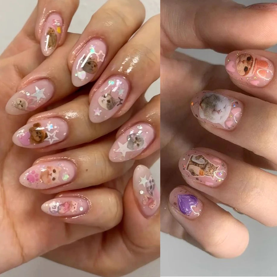 Lovely Animal 3 D Cartoon Nail Art Stickers