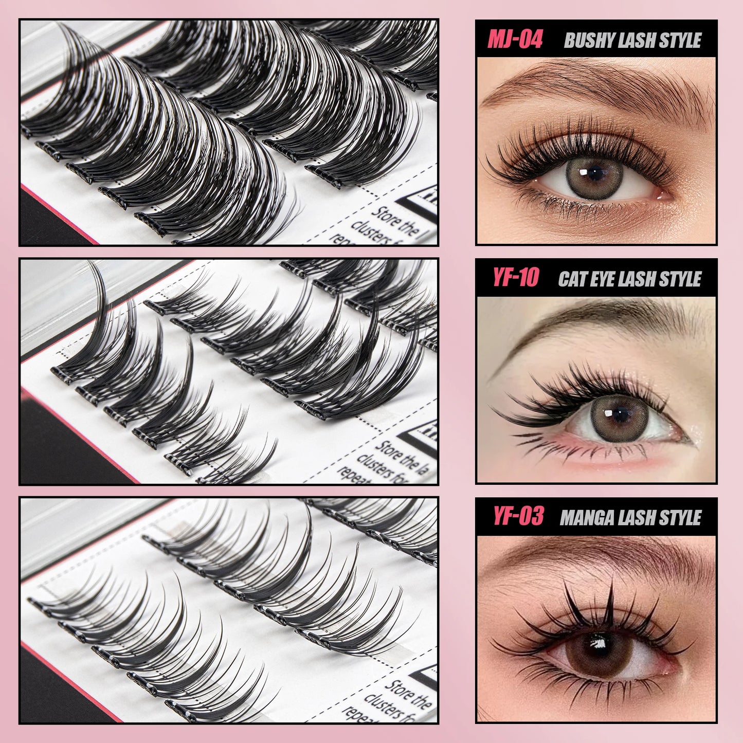Adhesive Cluster Lashes Press on