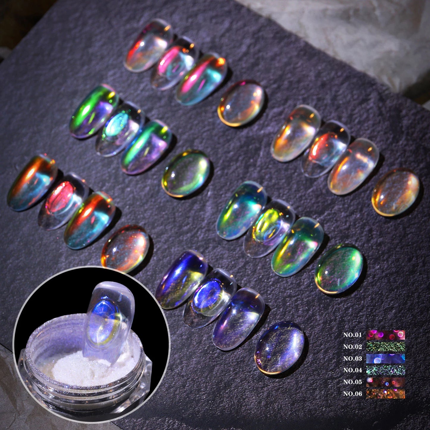 Nail Glitter Aurora Ice Transparent