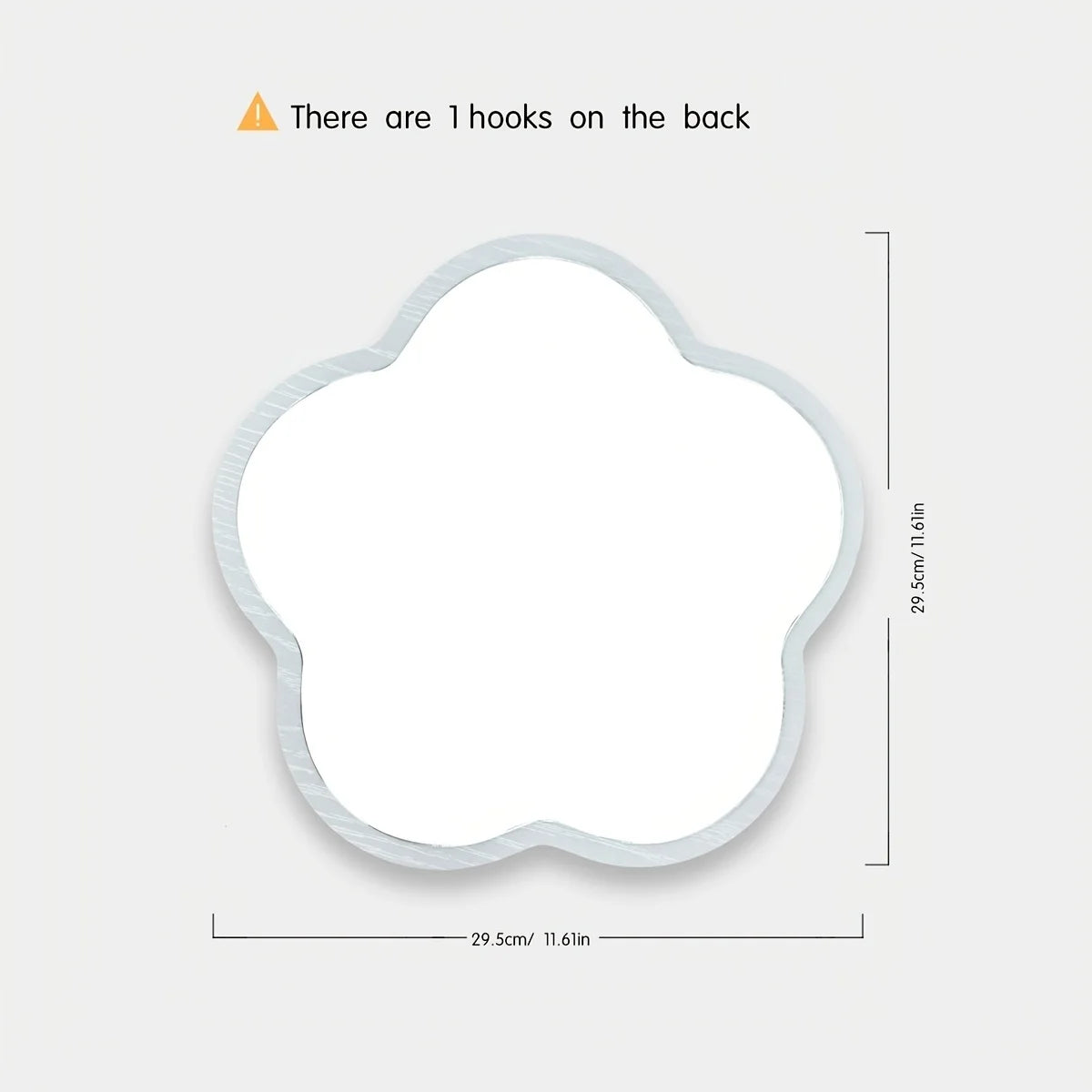 11.5inch Cartoon Flower-Shaped Acrylic Wooden Double-Deck Mirror Children's Room Dormitory Make-up Mirror Wall Decorate Mirror