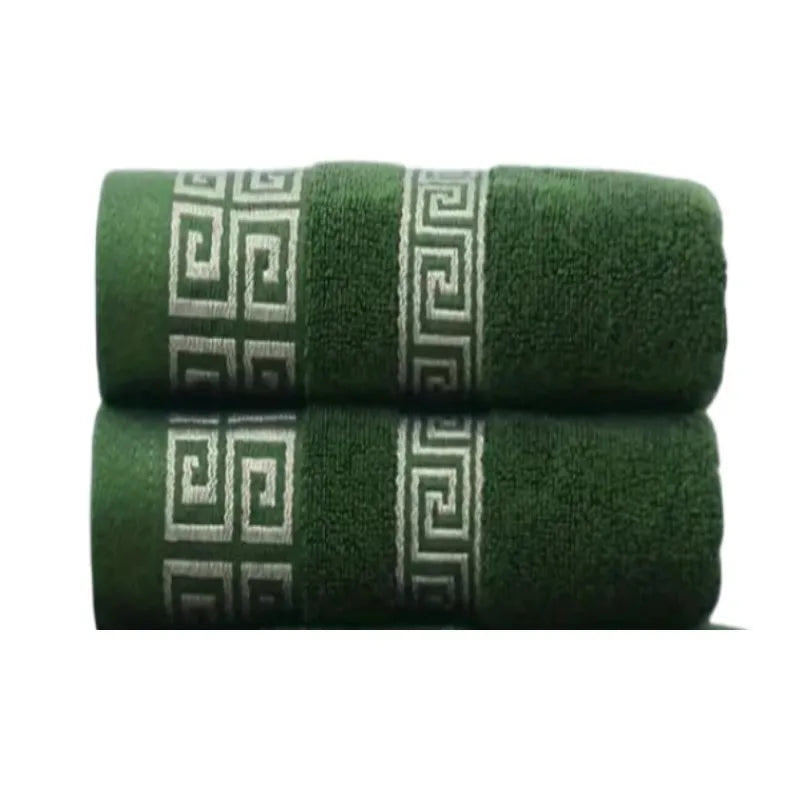 2pcs Black Cotton Towels 34x74cm/70x140cm Embroidered Hotel Bathroom Towels For Adult Quick-Dry Thicken Soft Face Bath Towels