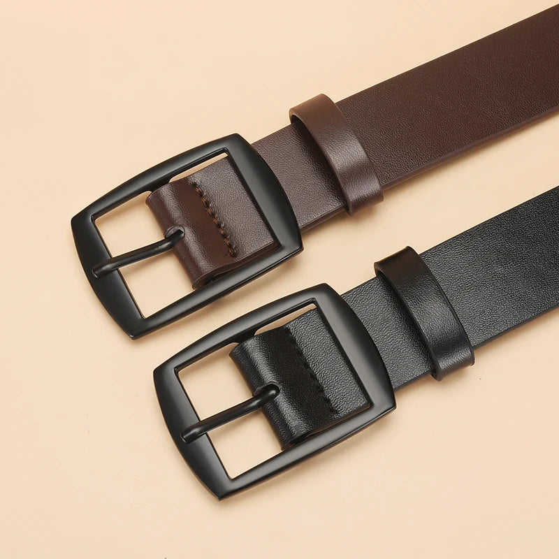New Luxury High Quality Metal Pin Buckle Leather Belt