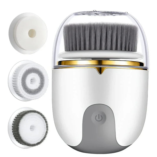 3 in 1 Ultrasonic Facial Cleanser Brush Electric Cleansing Face Brush 360° Rotate Automatic Brush Machine Deep Clean Beauty Tool