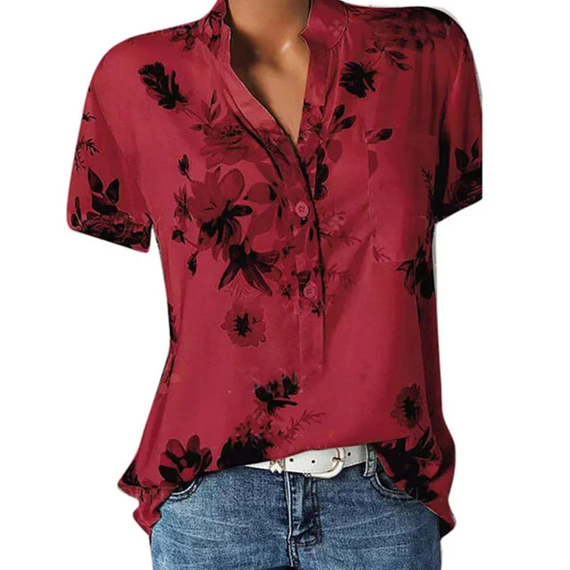 Elegant women's printed casual shirt