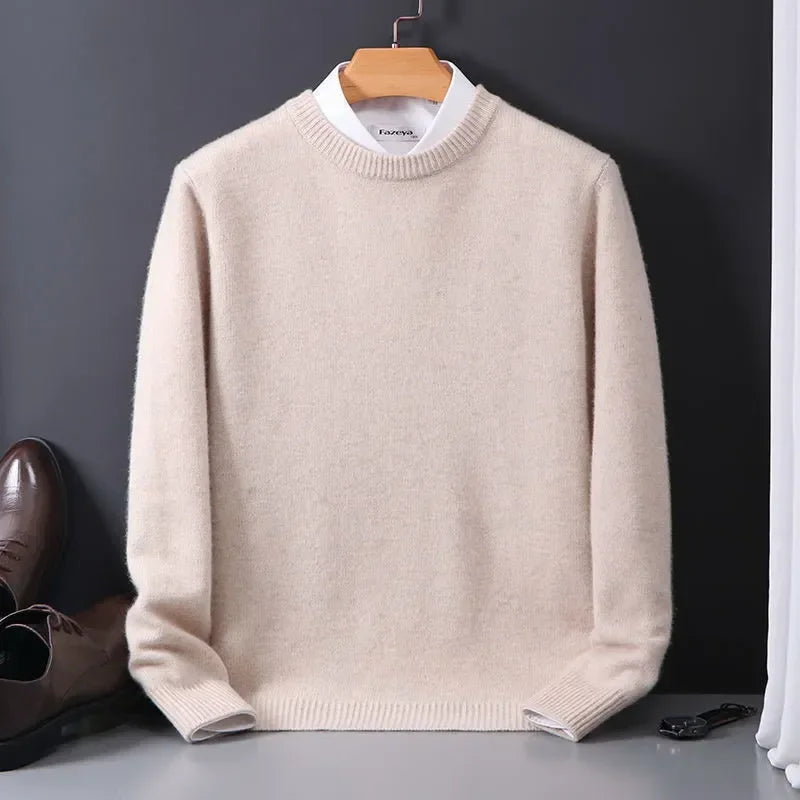 Cashmere Loose  Knitted Bottom Korean Casual Men Top