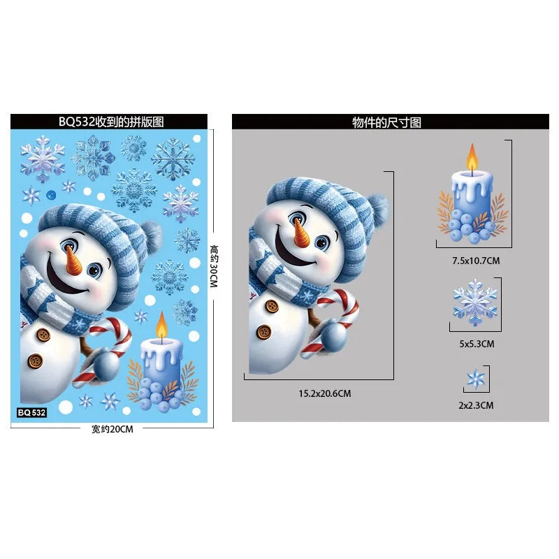 Christmas Window Stickers Snowman