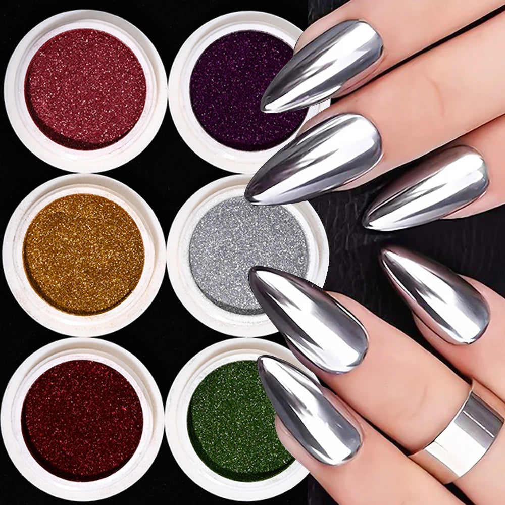 Elegant Mirror Chrome Effect Metallic Dust For Nail