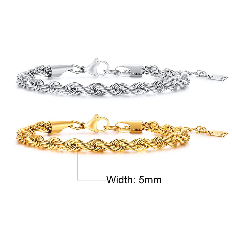 Unisex Rope Chain Bracelets