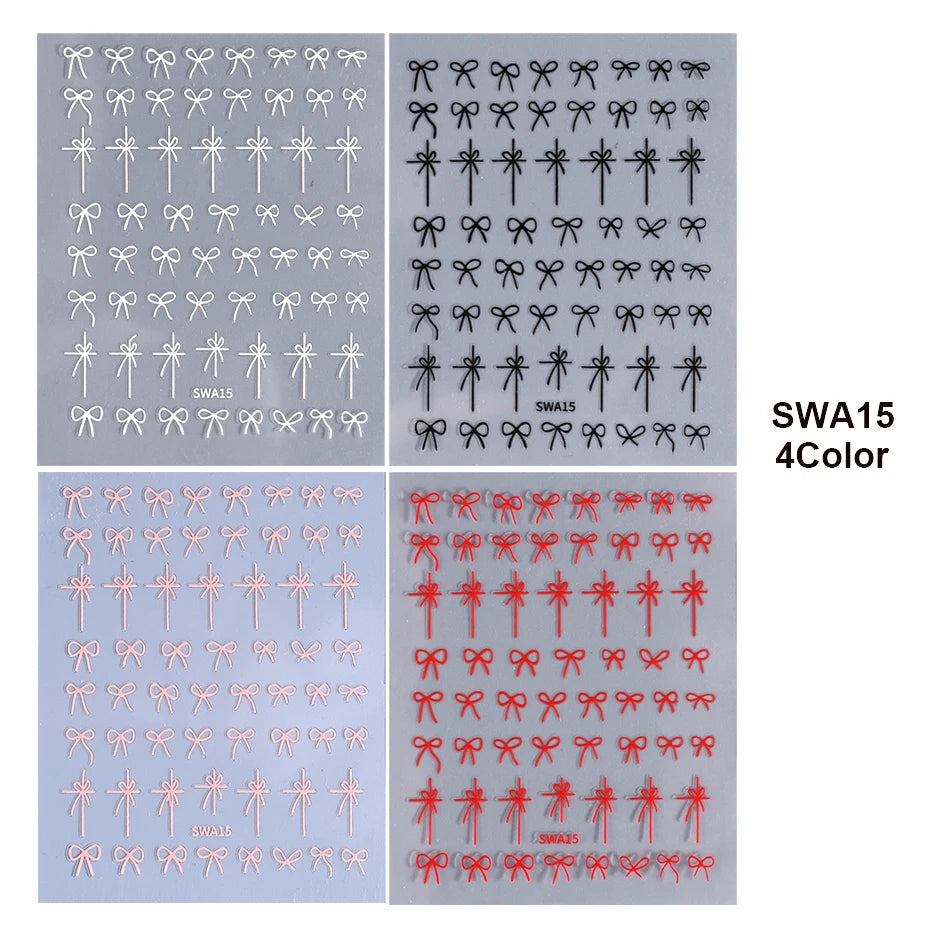 Bow knot Ribbon Nail Stickers