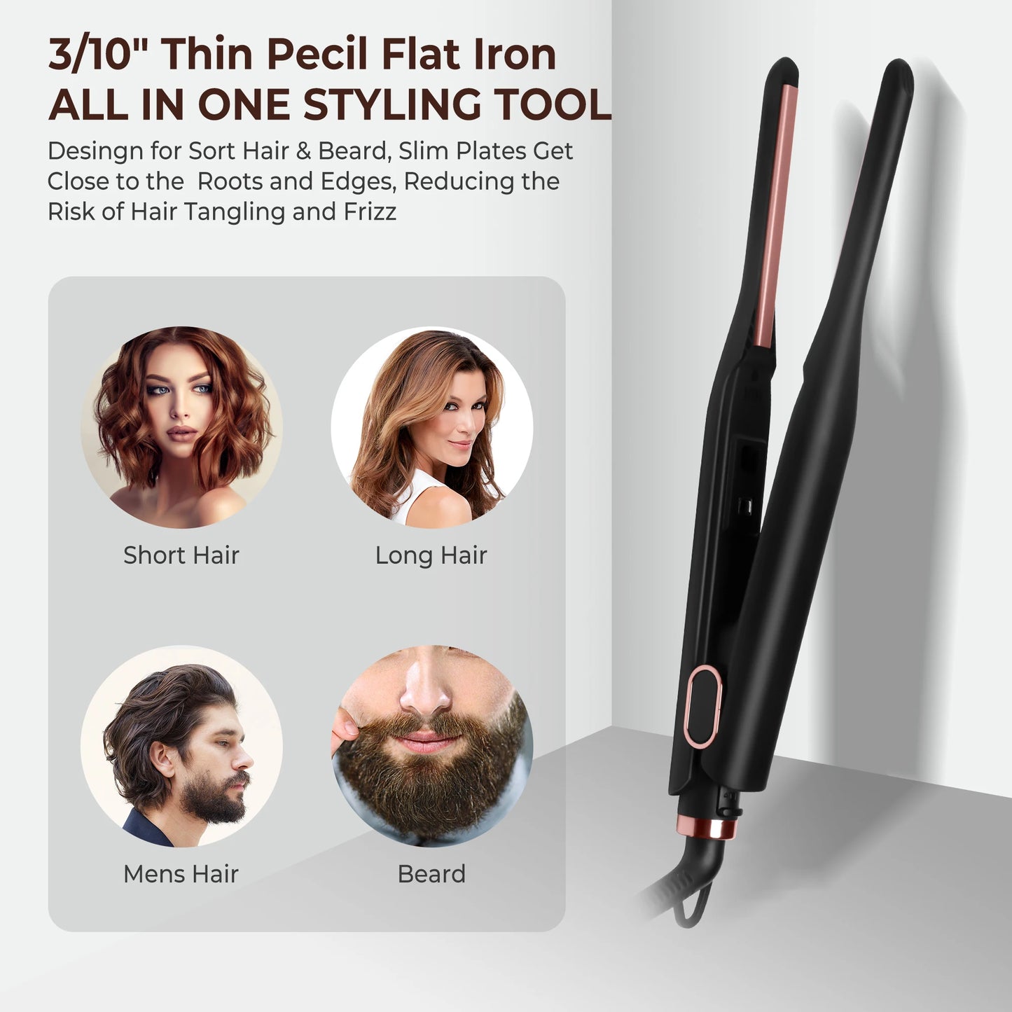 Pencil Flat Iron Fast Beard Straightening Iron