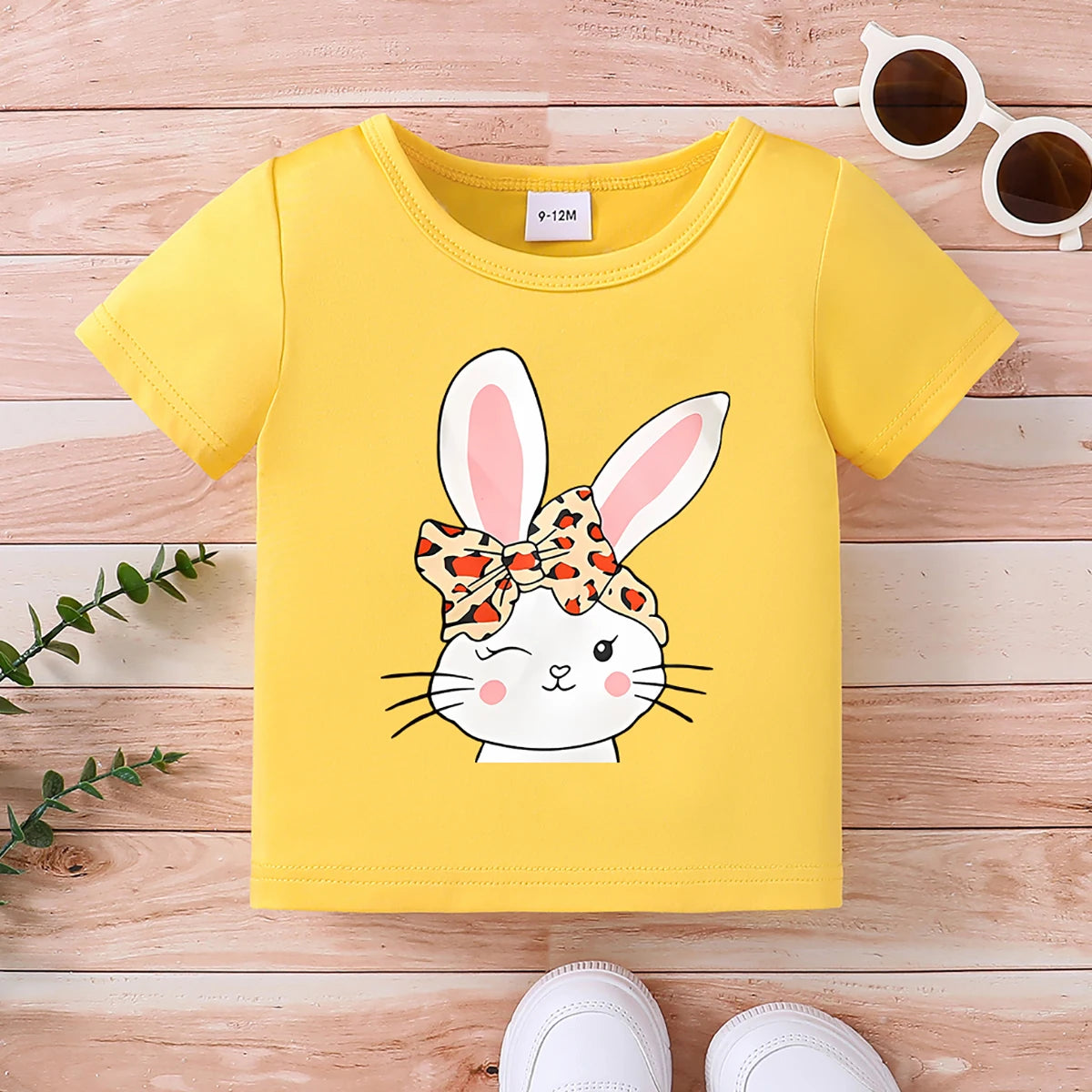Cartoon Rabbit Letter Pattern Tops