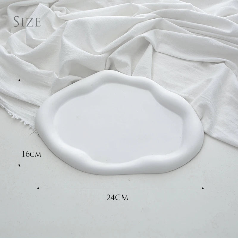 Embryo Ceramic Jewelry Storage Disk, Display Shelf, Aroma Candle Tray, Photography Props, Home Decoration, Light, Luxury