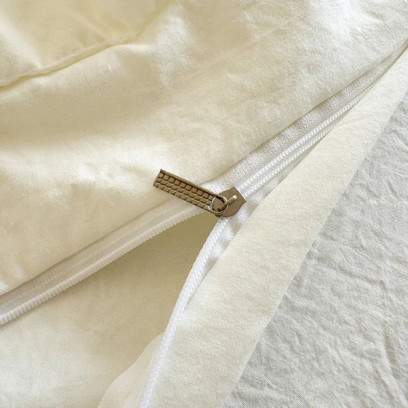 Embroidery Lace Ruffles Bedding Set