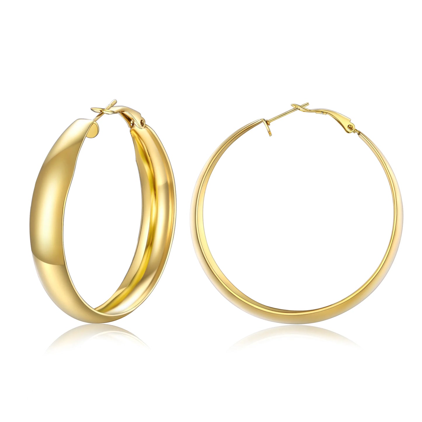 Curve Band Round Hoop Earrings