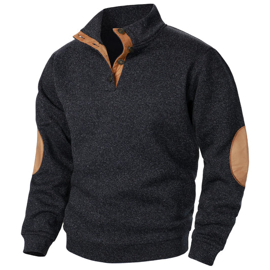 Men's stand collar casual knitted sweater top