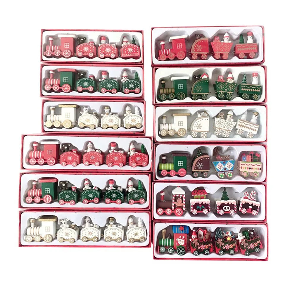Christmas Wood Train Decoration